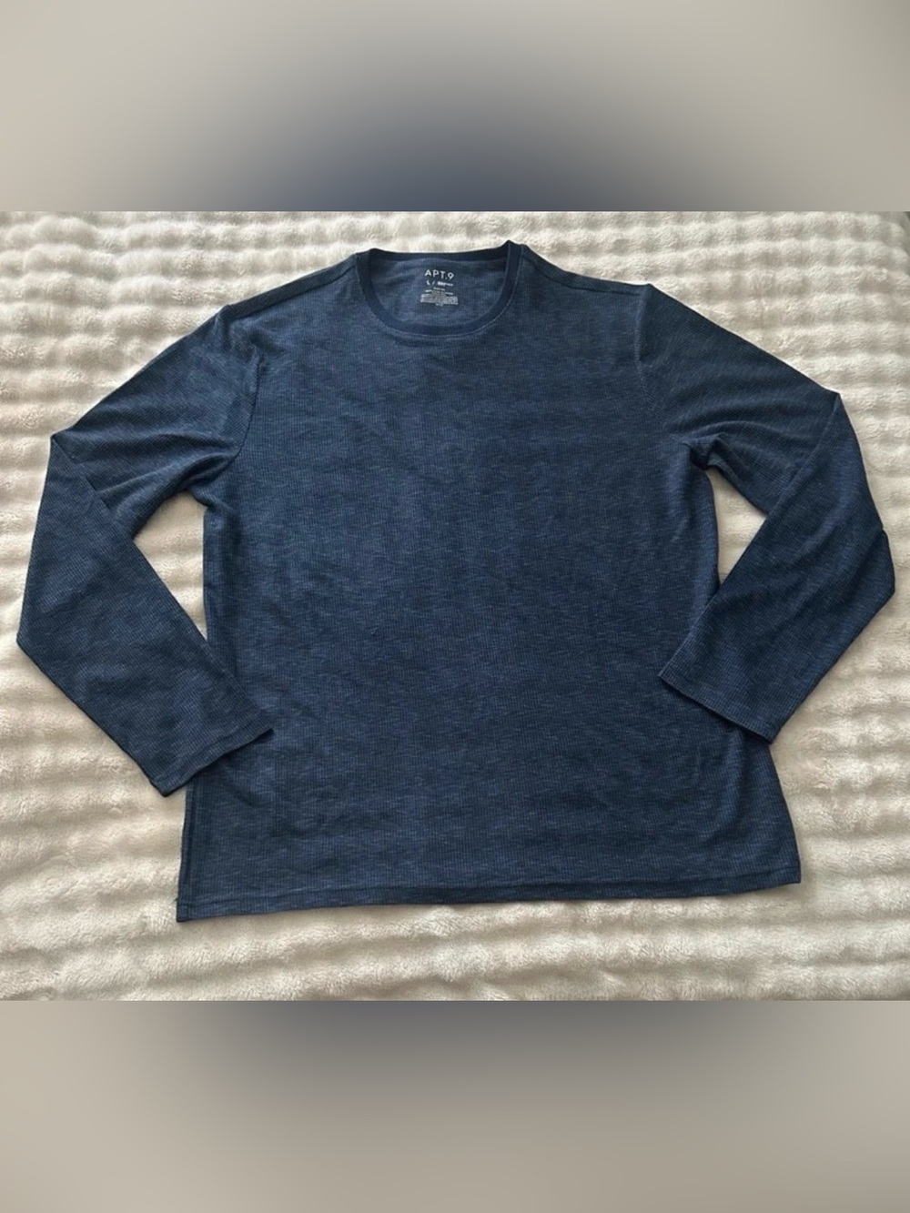 Apt. 9 Men's Dark Blue Long-Sleeve Crewneck Shirt